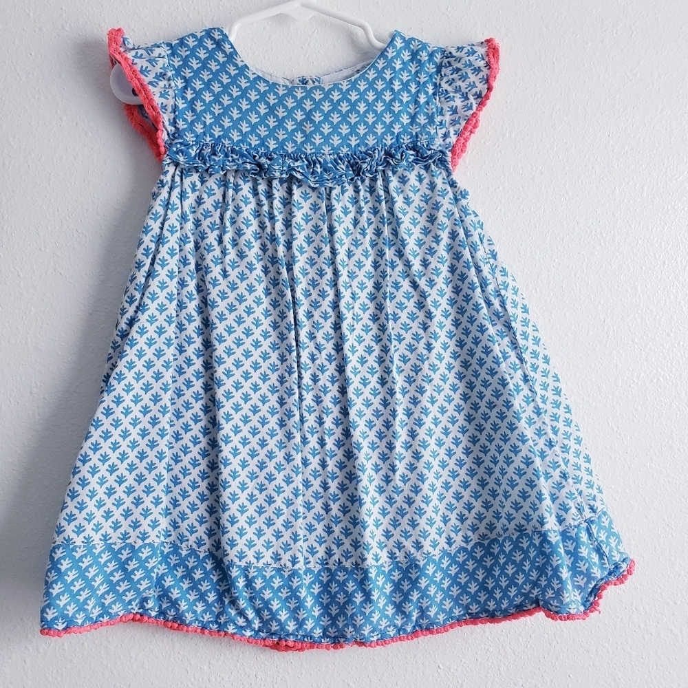 Baby Boden Ruffle Abstract Baby Dress